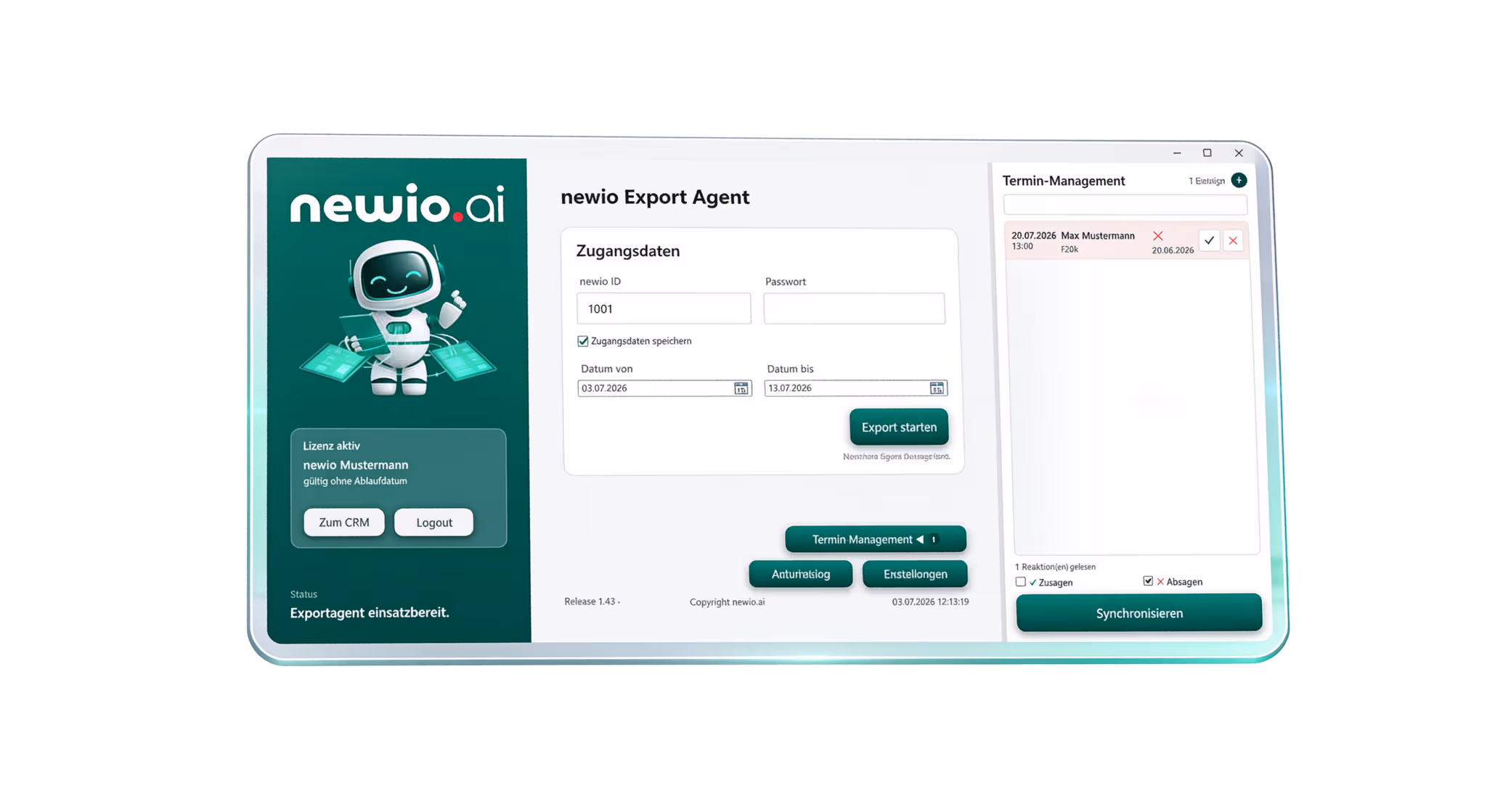 newio Export Agent – Datensynchronisation für die Praxisrezeption auf Knopfdruck